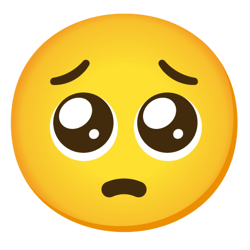 Save pictures Begging Face emoji-emoticon created by Google on a translucent background in png