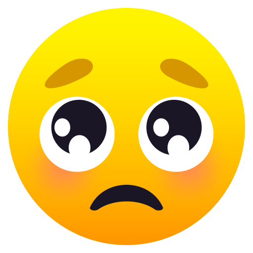 Download a photo Face with Pleading Eyes smiley-emoji by JoyPixels on a clean background in PNG