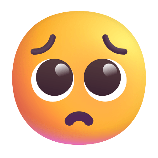 Save a pic Begging Face emoji-emoticon of the Microsoft set on a translucent background in PNG