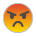 Save pictures Grumpy red face emoji на PlayStation on a clean background in png