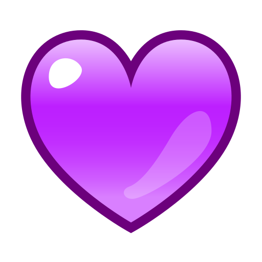 Сохранить фото «Фиолетовое Сердце» на прозрачном фоне от Emojidex в png
