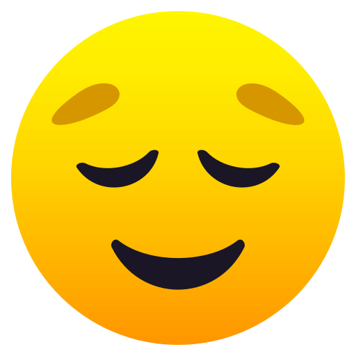 Загрузить картинку стикера Довольное лицо от JoyPixels на прозрачном фоне в ПНГ