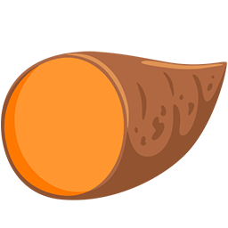 Copy pictures Sweet Potato emoji-smiley by Facebook's Messenger platform on a clean background in png