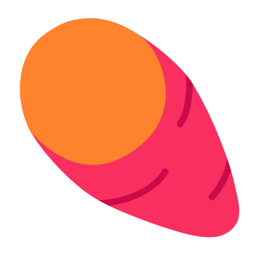 Copy a photo Sweet Potato symbol of emotion by Microsoft 11 on a colorless background in PNG