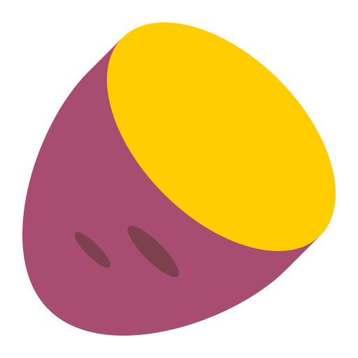 Copy pics Roasted Sweet Potato smiley by Toss Face 토스페이스 without a background in png