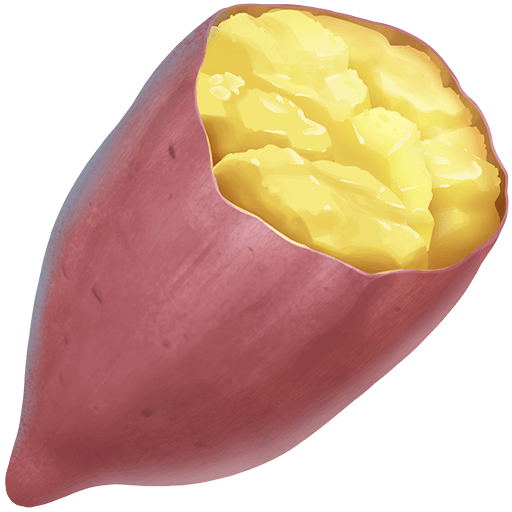 Save a figure Sweet Potato emotion by Twitter оn a transparent background in png