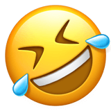 Upload a picture ROFL smiley from Apple iOS on a colorless background in png