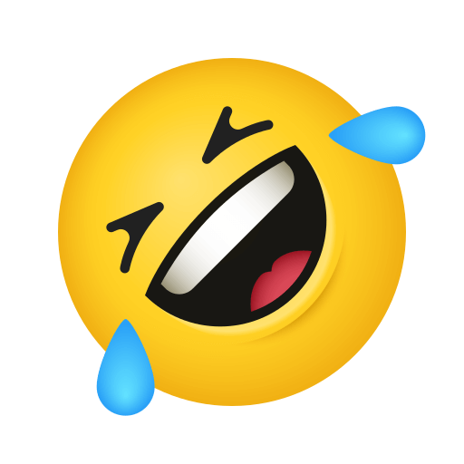 Upload photos Rolling on the Floor Laughing Face emoji by Icons8 on a translucent background in PNG