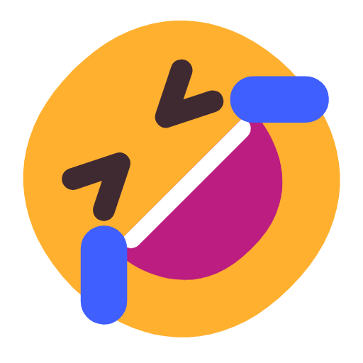 Save a picture Rolling on the Floor Laughing Face emoji by Microsoft 11 on a clean background in png