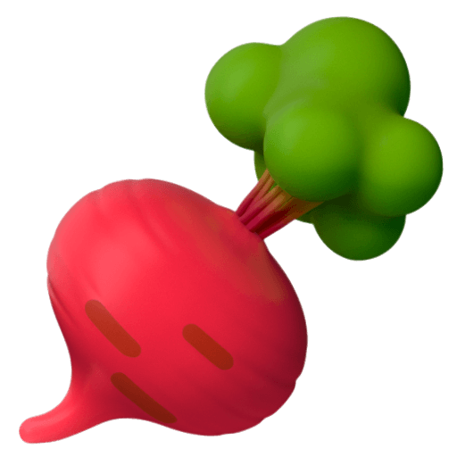 Upload photos Beet emoticon from Google Android without a background in PNG