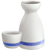 Upload pictures Tokkuri with Sakke emoji from Apple iOS оn a transparent background in png