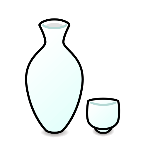 Copy photos Sake Bottle and Cup emoticon by Emojidex on a clean background in PNG