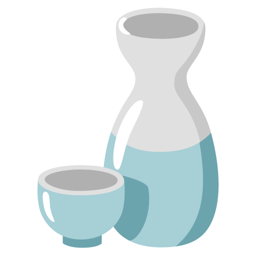 Upload a drawing Sake Bottle and Cup symbol of emotion created by Google on a clean background in PNG