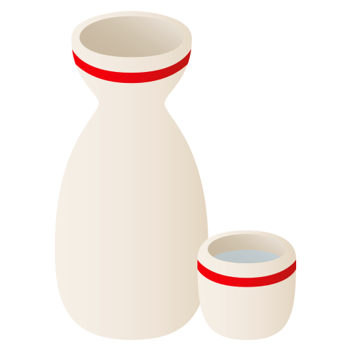 Copy a pic Tokkuri with Sakke smiley by JoyPixels on a translucent background in PNG