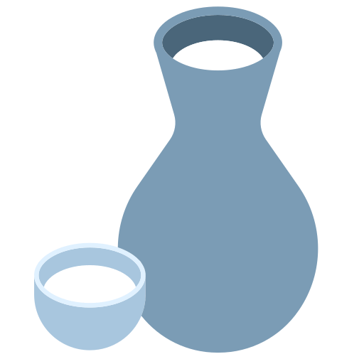 Save a picture Sake Bottle and Cup symbol by Toss Face 토스페이스 on a translucent background in png
