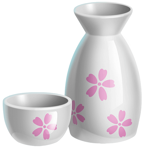 Copy a figure Sake Decanter smiley by Twitter on a colorless background in PNG