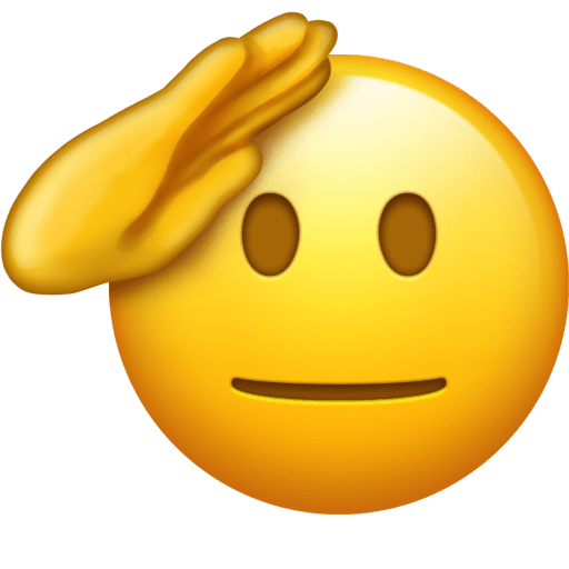 Download a photo Military salute symbol of emotion by Emojipedia on a translucent background in PNG