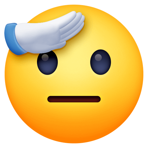 Copy pictures Saluting Face smiley by Facebook оn a transparent background in PNG