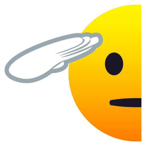 Upload a pic Saluting Face emoticon by JoyPixels without a background in png