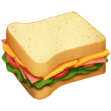 Копировать фотку иконки настроения Бутерброд c двойным белым хлебом от Apple iOS без фона в png