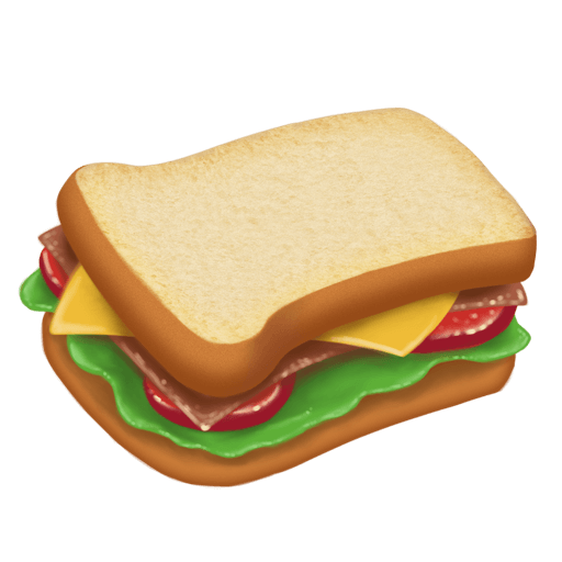 Сохранить изображение картинки-смайла Сэндвич от Emojipedia на прозрачном фоне в ПНГ