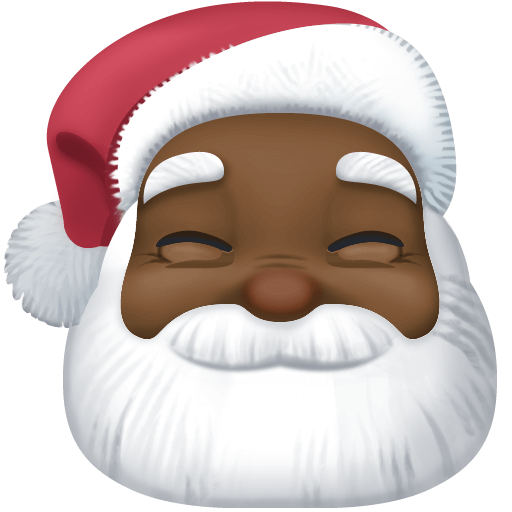 Copy a picture Dark-skinned Santa Claus emoji-emoticon by Facebook on a colorless background in png