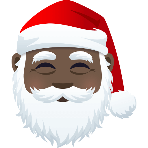 Upload a pic Dark-skinned Santa emoticon by JoyPixels without a background in png