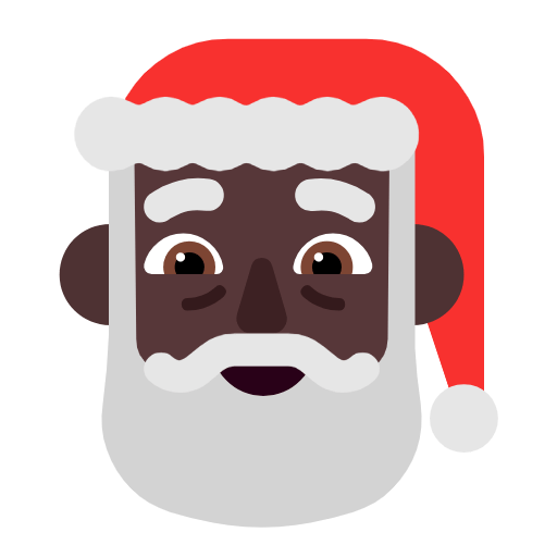 Upload a figure Dark-skinned Santa symbol of emotion by Microsoft 11 no background in PNG
