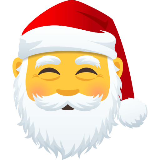 Upload a figure Santa Claus emoji-smiley by JoyPixels on a colorless background in PNG