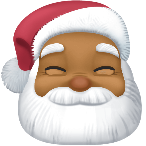 Save a photo Medium-dark-skinned Santa smiley-emoji by Facebook оn a transparent background in png
