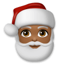 Save pics Dark-medium-skinned Santa emoticon by LG no background in png
