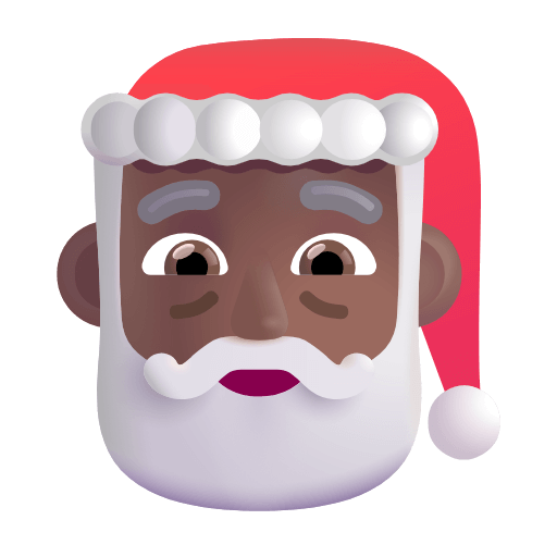 Save a figure Dark-medium-skinned Saint Nicholas emoticon of the Microsoft set on a translucent background in png
