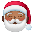 Download pictures Dark-medium-skinned Santa emoji-emoticon on Samsung phones and tablets on a colorless background in PNG