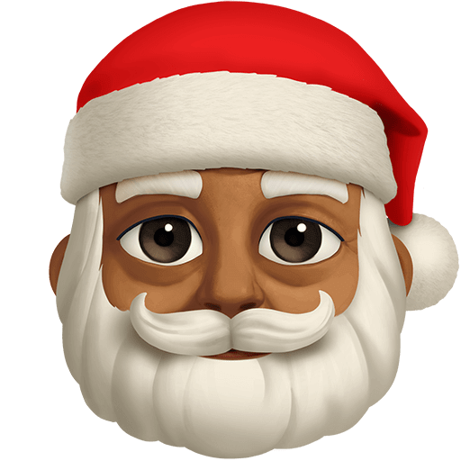 Upload photos Dark-medium-skinned Santa symbol of emotion by Twitter on a colorless background in png