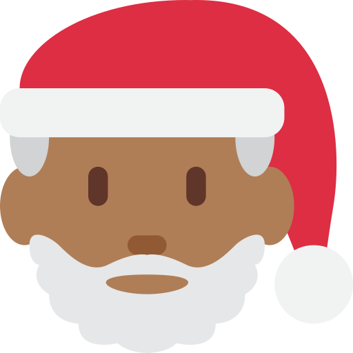 Copy drawings Medium-dark-skinned Santa emoji-emoticon on Twitter / X for PC on a clean background in png