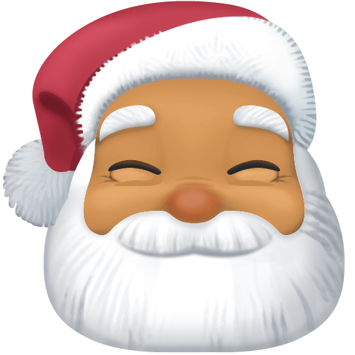 Copy image Medium-skinned Santa emoticon by Facebook on a colorless background in PNG