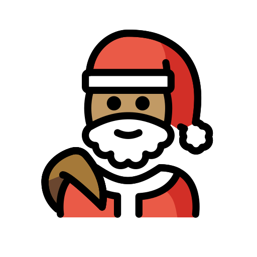Save a drawing Medium-skinned Santa Claus smiley-emoji by HfG Schwäbisch Gmünd without a background in PNG