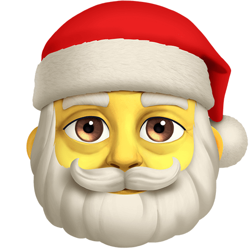 Download a pic Santa emoticon by Twitter on a clean background in PNG