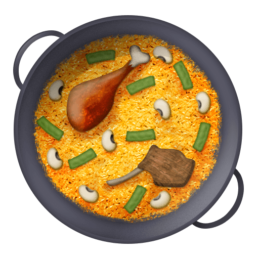 Copy a pic Shallow Pan of Food emoticon by Emojipedia without a background in PNG
