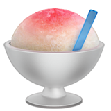 Как выглядит эмодзи-смайл 🍧 на устройствах iOS: Айфонах, айпадах, макбуках, Телеграмм месcенджере Загрузить графику эмоции Десерт Сладкий Фруктовый Колотый Лед от Apple iOS на бесцветном фоне в ПНГ
