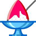 Как показывается смайлик-эмодзи 🍧 в японском производителе мобильных устройств Au компанией KDDI Закачать снимок символа Фруктовый Лёд от Au by KDDI на чистом фоне в png