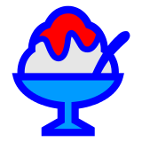 Как отображается эмодзи 🍧 на ранних японских мобильных телефонах Скопировать фотку картинки-смайла Мороженное Фруктовый лёд на прозрачном фоне от японского телефона Docomo без фона в PNG