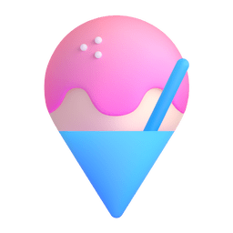 Как показывается по умолчанию смайл-эмоджи 🍧 на платформах Word и PowerPoint в обновлении Windows 11 23H2 Скопировать фотку эмотикона Десерт Сладкий Фруктовый Колотый Лед от Microsoft и Андроида без фона в пнг