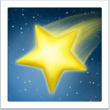 Upload image Shooting Star emotion from Apple iOS on a colorless background in PNG