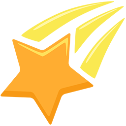 Save a picture When You Wish Upon A Shooting Star symbol by Facebook's Messenger platform without a background in PNG