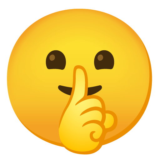 Save image Shh smiley created by Google without a background in PNG