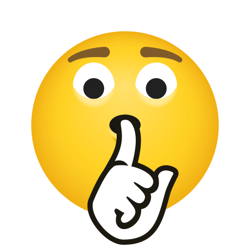 Copy photos Face with Finger Covering Closed Lips emoji-emoticon by Icons8 on a translucent background in png