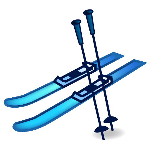 Copy a drawing Skis emoticon by Emojidex оn a transparent background in png