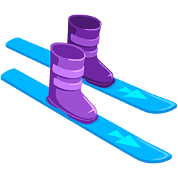 Save pictures Alpine Skis smiley-emoji by Facebook's Messenger platform without a background in PNG