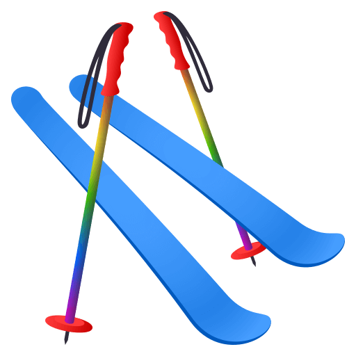 Copy pics Alpine Ski and Ski Boot emotion by JoyPixels on a clean background in png